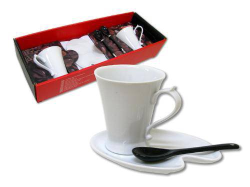 Kávový set 6ks keramika,2x šálek - Dekorace a domácnost Kuchyň stolování, skleničky